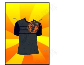 圆领深色复古花纹T恤