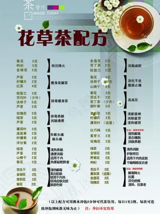 花草茶配方茶叶单图片