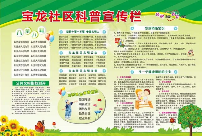 科普进社区展板图片cdr矢量模版下载