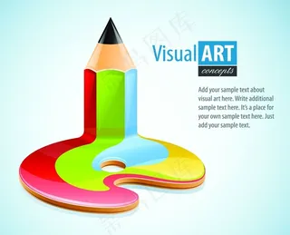 矢量彩色涂料铅笔图片