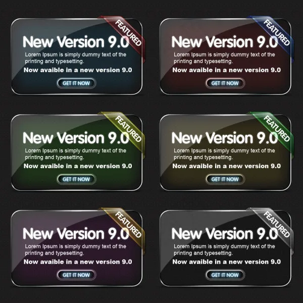 水晶质感内容模块psd分层素材psd模版下载