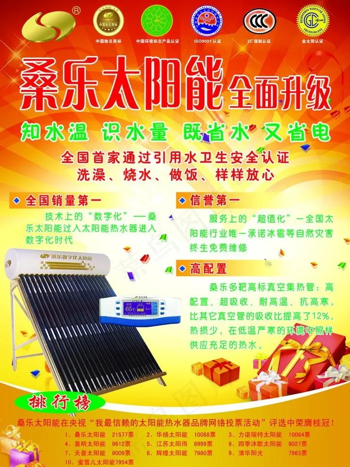 桑乐太阳能彩页图片psd模版下载