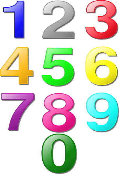 彩色数字剪贴画