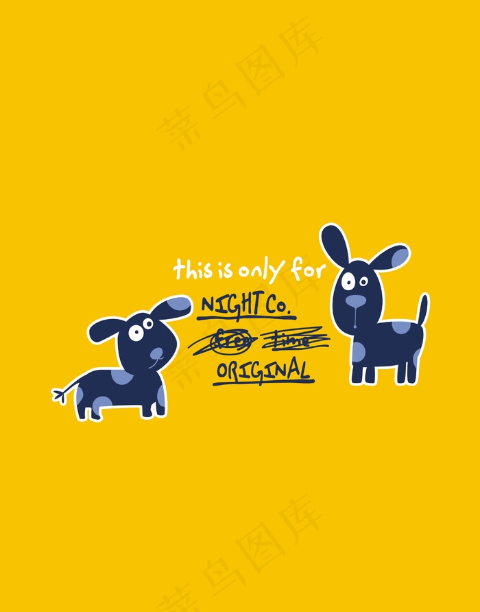 卡通动物图案插画狗
