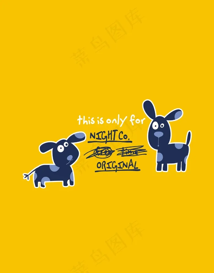 卡通动物图案插画狗