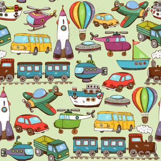 彩绘各种现代交通工具