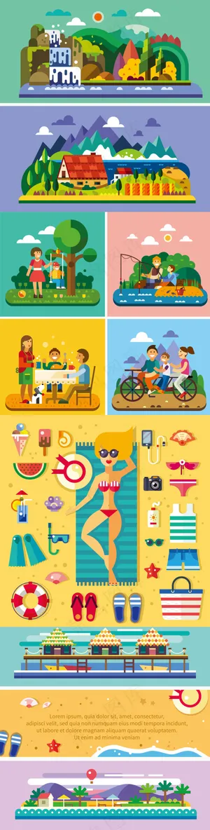 卡通旅游素材设计