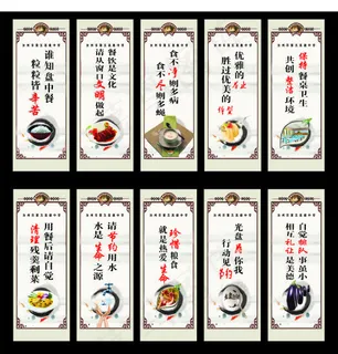 餐厅文化文明展板