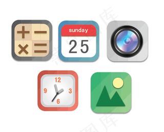 方形日常图标矢量素材