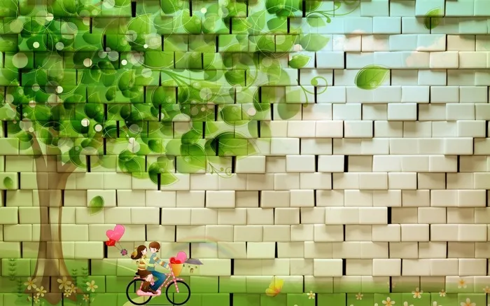 3D立体绿树电视背景墙(9071X5669(DPI:72))psd模版下载