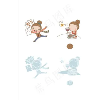 超可爱卡通女孩矢量素材免费下载