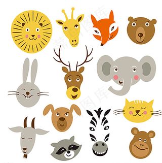 动物头像设计矢量素材图片