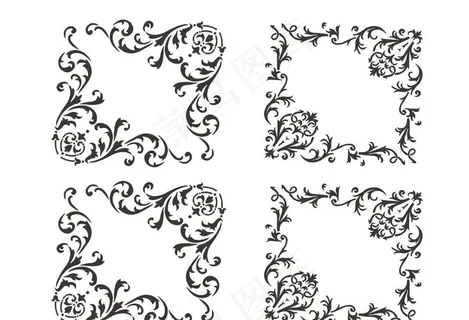 欧式壁纸对角花图片