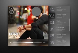 灰色黑色ui播放界面图片