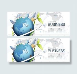 环境保护全球商业背景的设计向量4的...