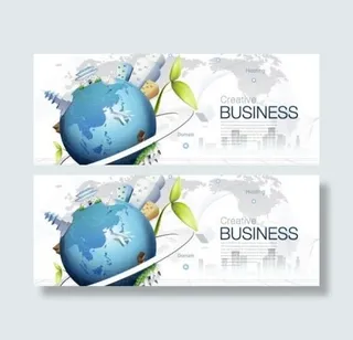 环境保护全球商业背景的设计向量4的...
