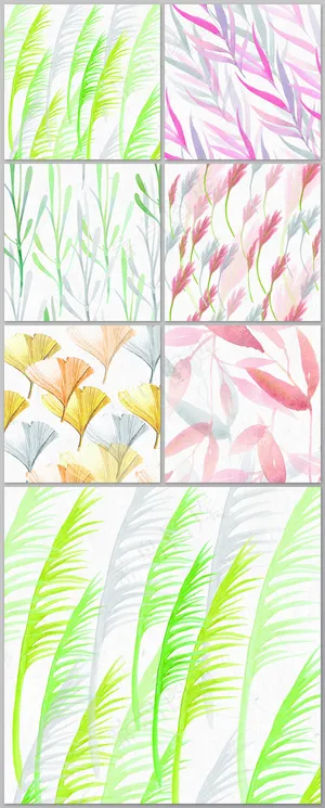 清新手绘叶子淘宝主图直通车背景