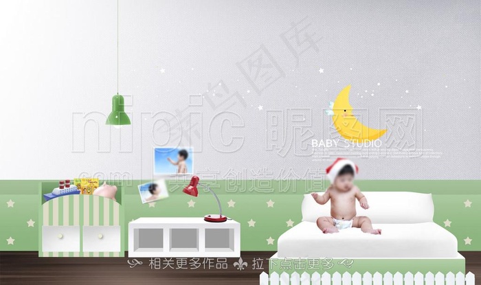 可爱宝宝图片(5200X3380(DPI:300))psd模版下载