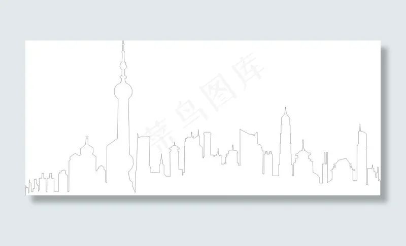 东方明珠城市轮廓图图片cdr矢量模版下载