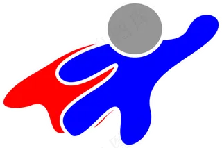 超级英雄飞行的剪影