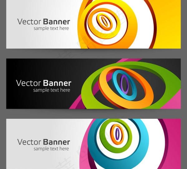 绚丽璀璨的banner矢量素材