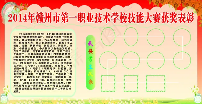 职校展板psd模版下载