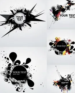 潮流动感墨迹背景矢量素材