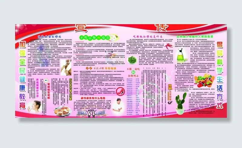 健康宣传栏图片psd模版下载