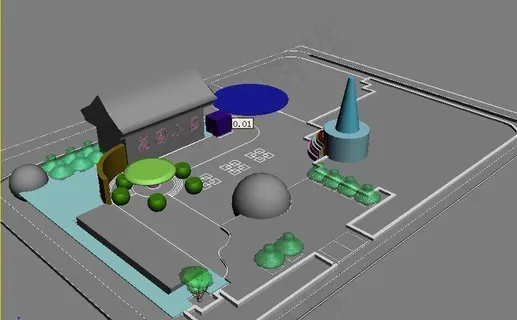 公园休闲小广场3DMAX场景景观模... 公园休闲小广场3DMAX场景景观模...
