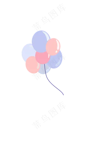 气球 粉蓝色 扁平化 梦幻 卡通气球 粉蓝色 扁平化 梦幻 