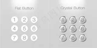 创造性的数字按钮PSD