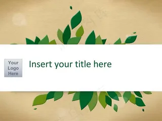 绿色树叶纹理PPT模板