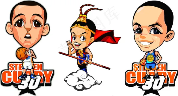 库里 Q版球星 球服 T恤 数码印...