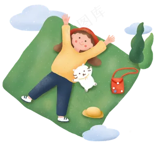 国庆节秋游出游女孩与猫咪国庆节秋游出游女孩与猫咪