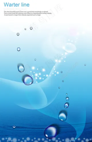 蓝色背景上的水滴