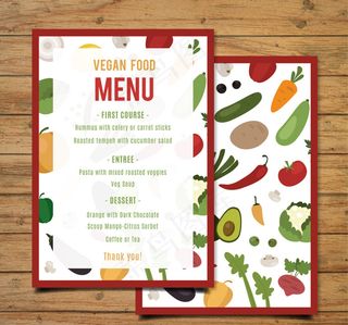 彩色卡通蔬菜食物背景菜单