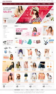 女性购物商城网站PSD模板