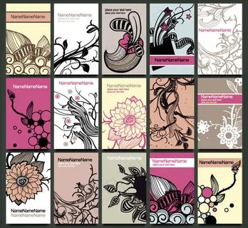 古典花纹花朵卡片设计矢量素材