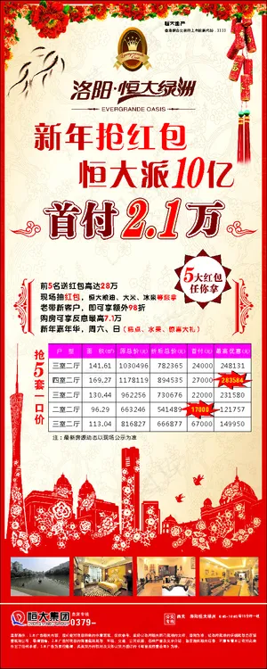 恒大绿洲易拉宝展架