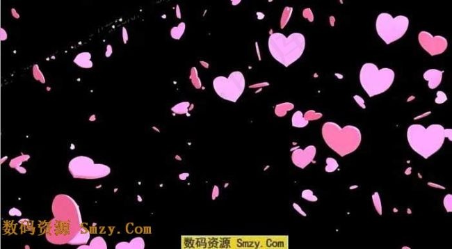 舞的粉色爱心视频素材