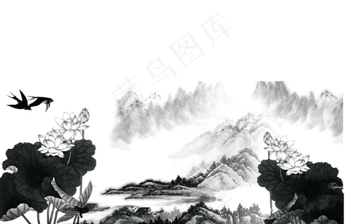 水墨笔刷图片