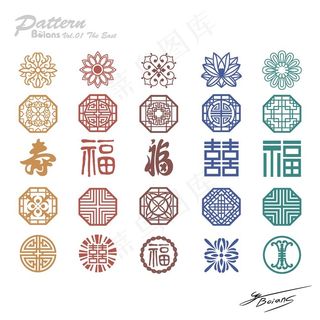 中国风传统中华文化图案矢量图