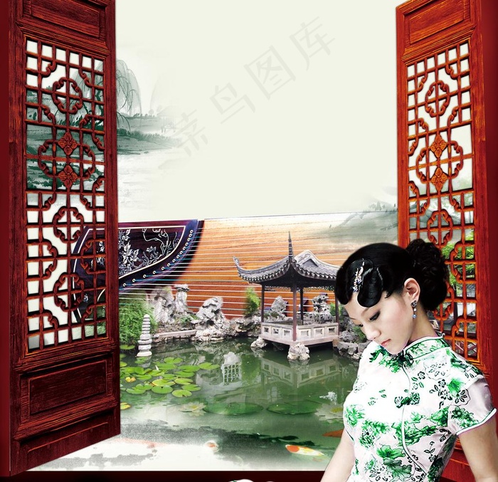 江南风景图片(2313X2371(DPI:300))psd模版下载