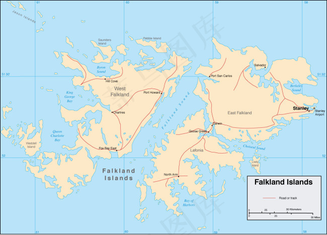 马尔维纳斯群岛（福克兰群岛）ai矢量模版下载
