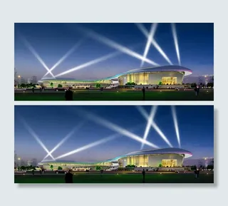 体育中心正视图图片