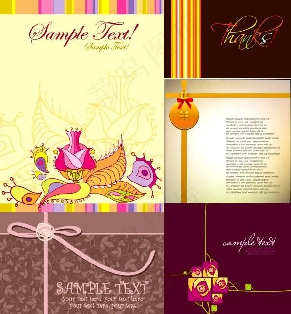 简单的漂亮的贺卡模板矢量素材品种eps,ai矢量模版下载