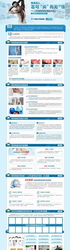 医疗网站男科专题页面图片psd模版下载