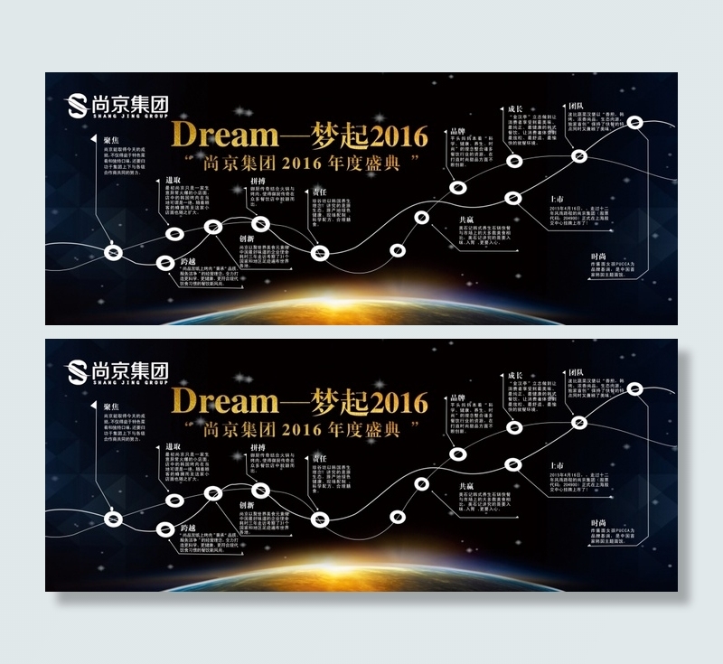 企业文化企业发展历程展板(7087X2835(DPI:30))psd模版下载