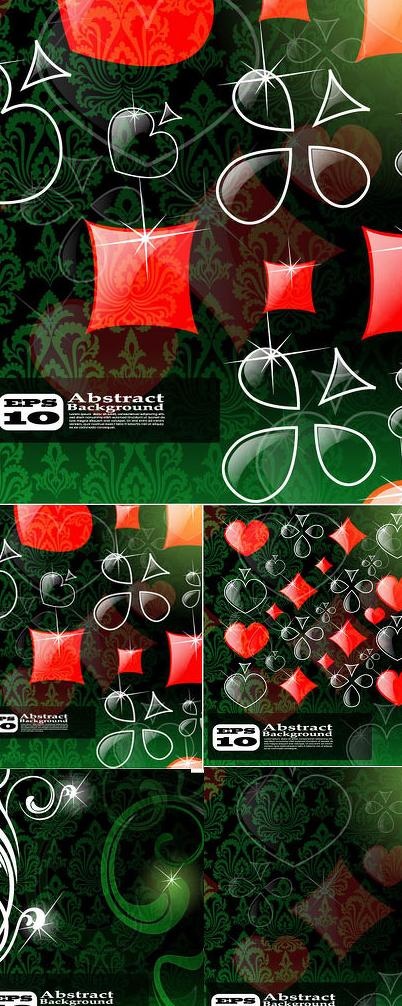 绚丽扑克元素背景矢量素材eps,ai矢量模版下载