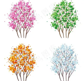 四季树木图片